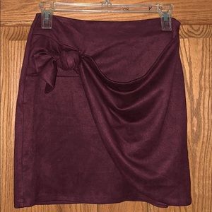 Suede mini skirt
